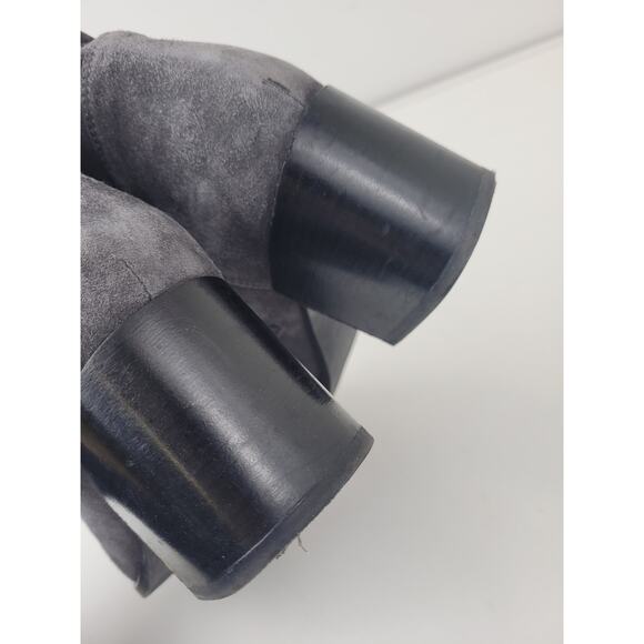 AQUATILIA Grey Suede Side Zip Heeled Boots Sz 9 - Picture 6 of 8